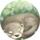 An otter, sleeping in the forest